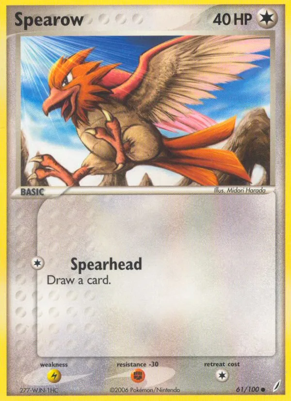 Spearow #61 EX Crystal Guardians Pokemon card