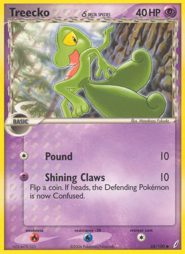 Treecko δ #68 EX Crystal Guardians Pokemon card