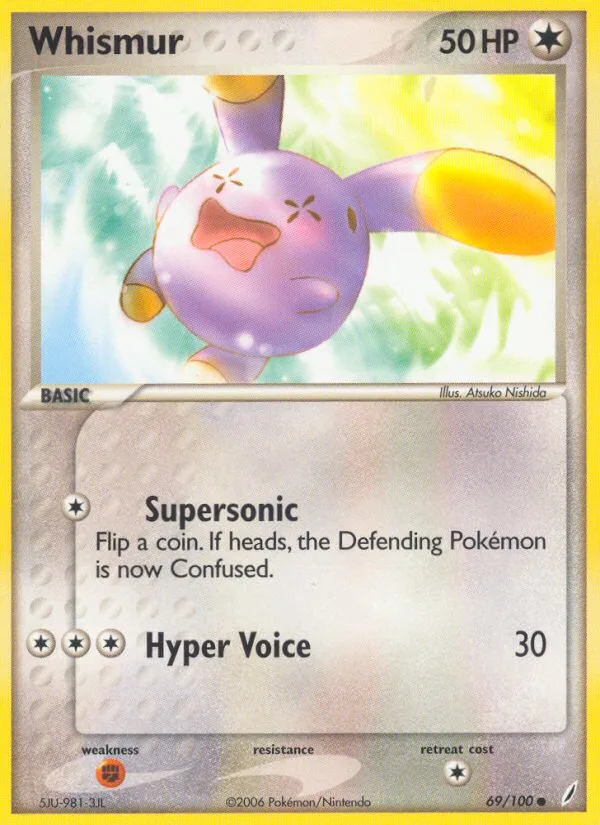 Whismur #69 EX Crystal Guardians Pokemon card