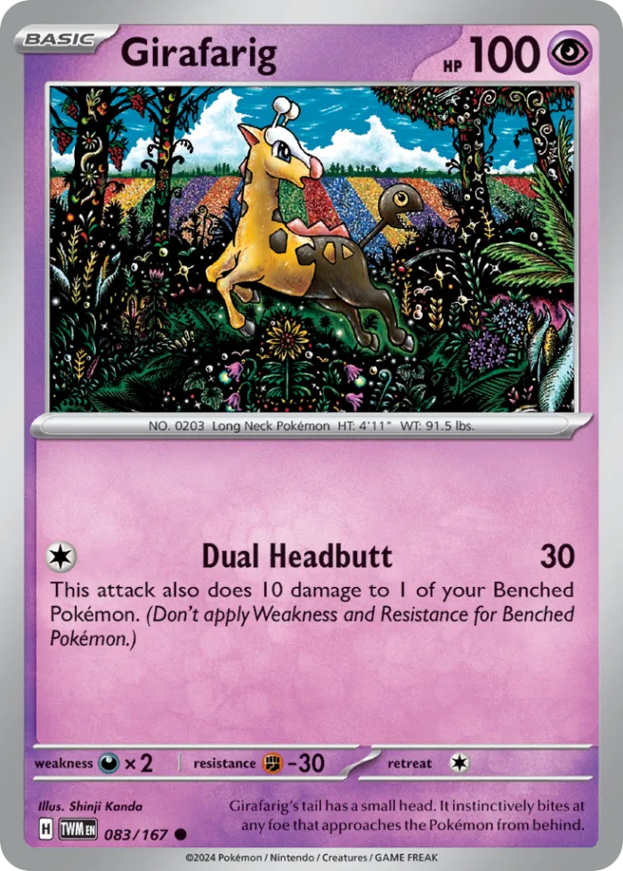 Girafarig #83 Twilight Masquerade Pokemon card