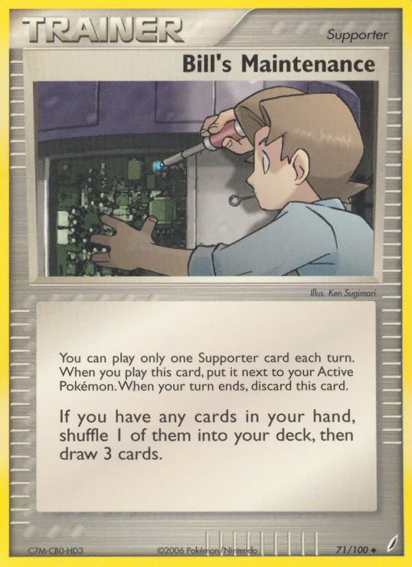 Bill's Maintenance #71 EX Crystal Guardians Pokemon card