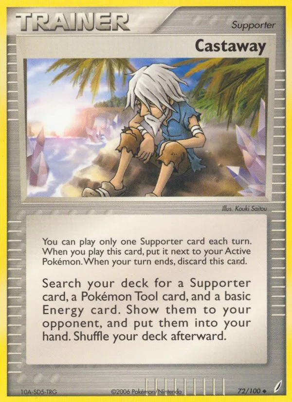 Castaway #72 EX Crystal Guardians Pokemon card
