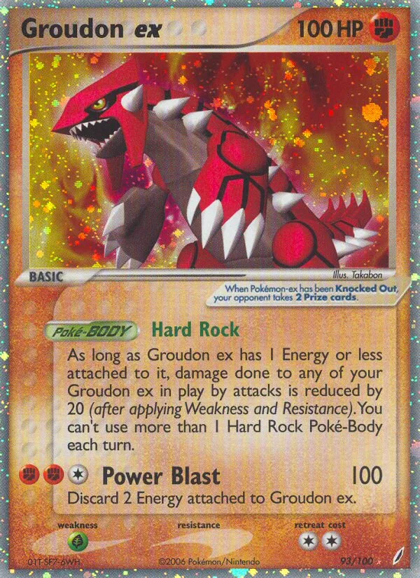 Groudon ex #93 EX Crystal Guardians Pokemon card