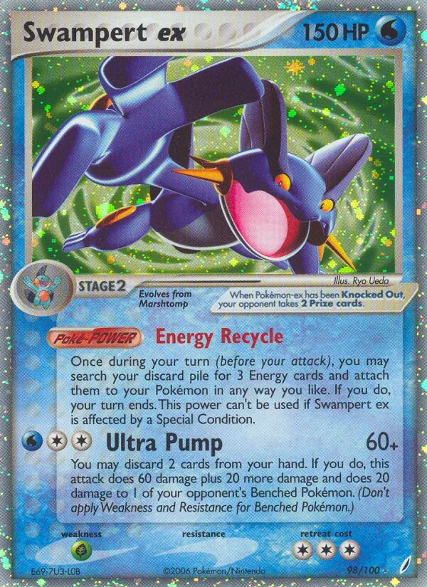 Swampert ex #98 EX Crystal Guardians Pokemon card
