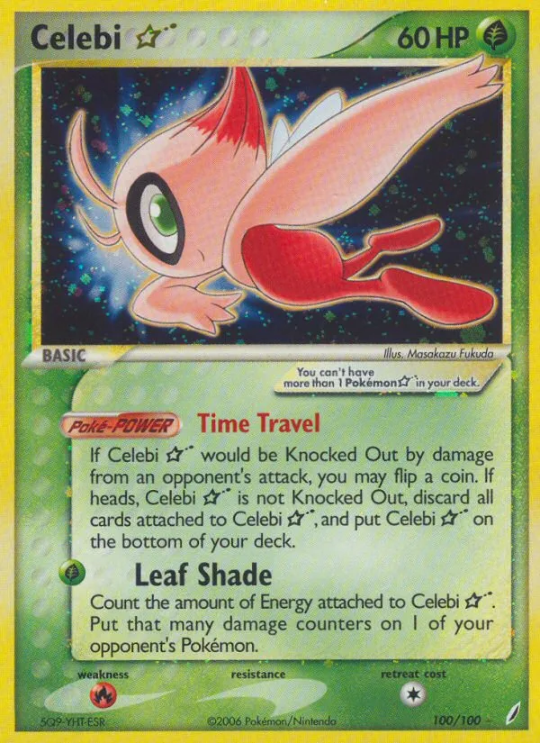 Celebi ★ #100 EX Crystal Guardians Pokemon card