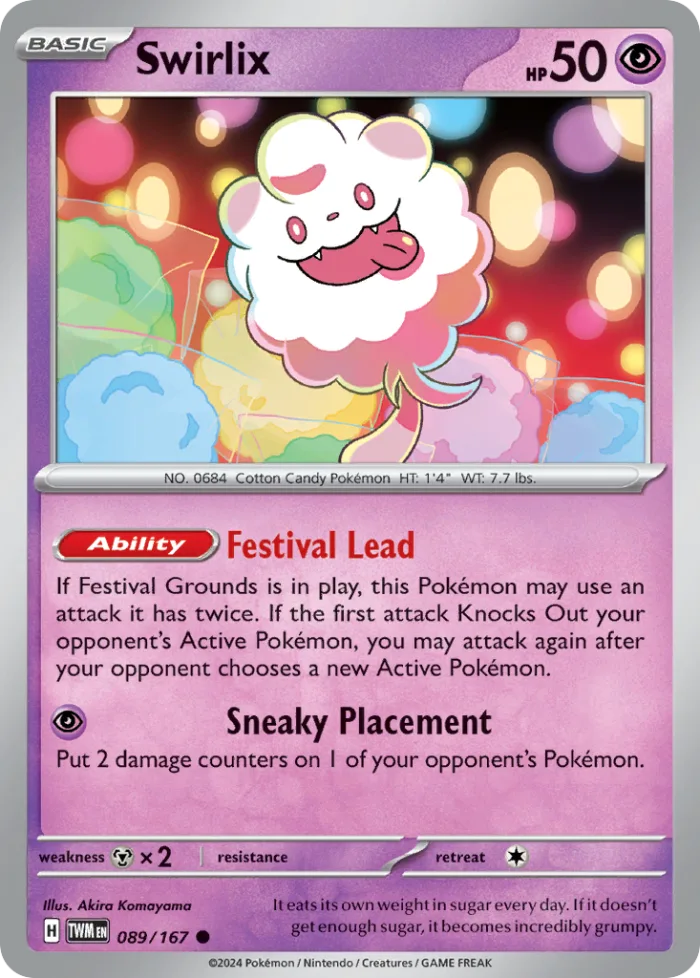 Swirlix #89 Twilight Masquerade Pokemon card