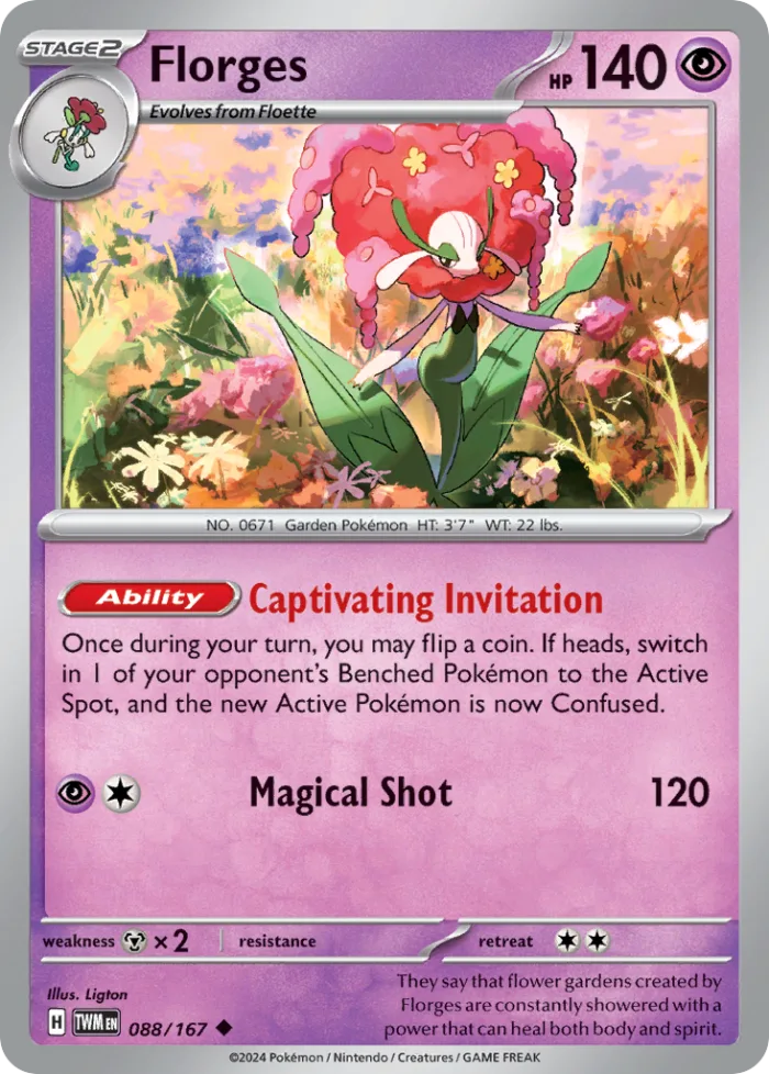 Florges #88 Twilight Masquerade Pokemon card