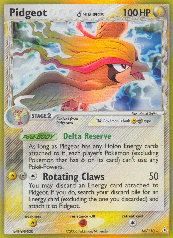Pidgeot δ #14 EX Holon Phantoms Pokemon card