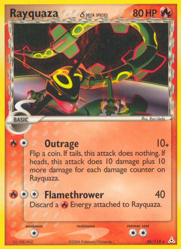 Rayquaza δ #26 EX Holon Phantoms Pokemon card