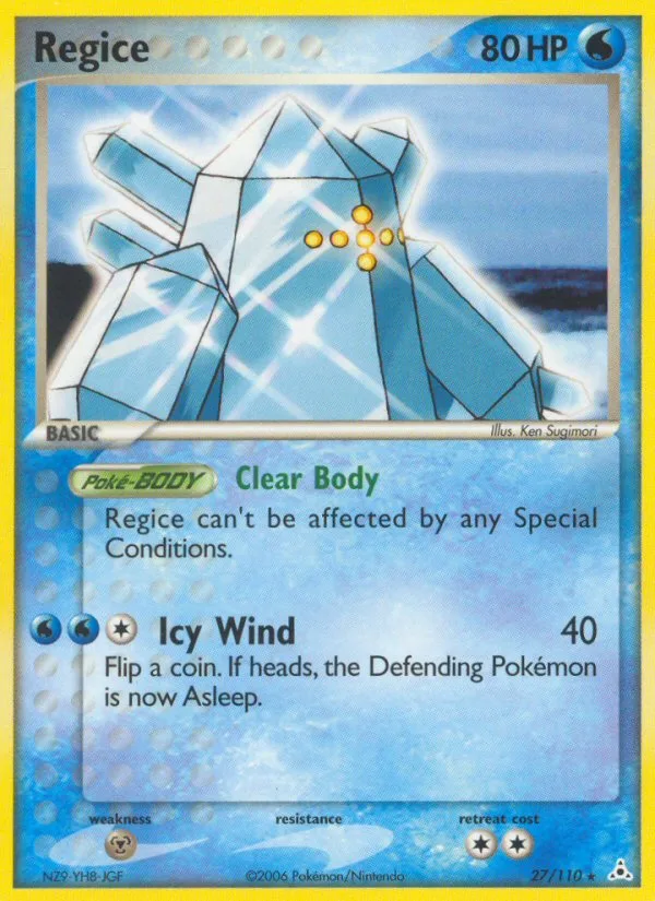 Regice #27 EX Holon Phantoms Pokemon card