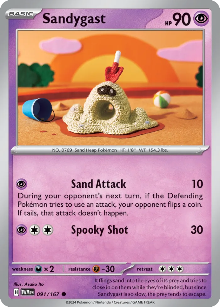 Sandygast #91 Twilight Masquerade Pokemon card