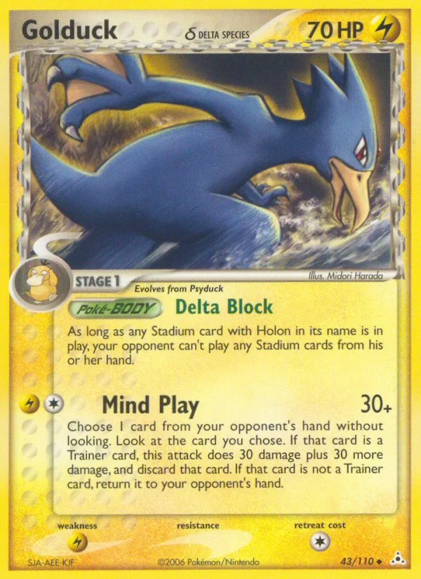 Golduck δ #43 EX Holon Phantoms Pokemon card
