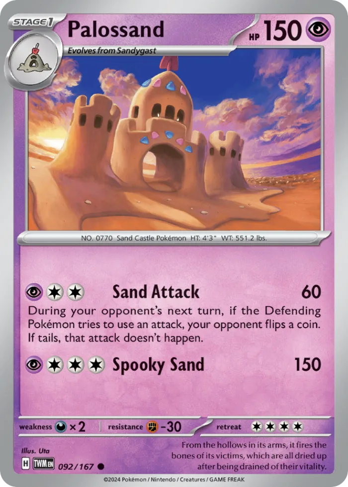 Palossand #92 Twilight Masquerade Pokemon card