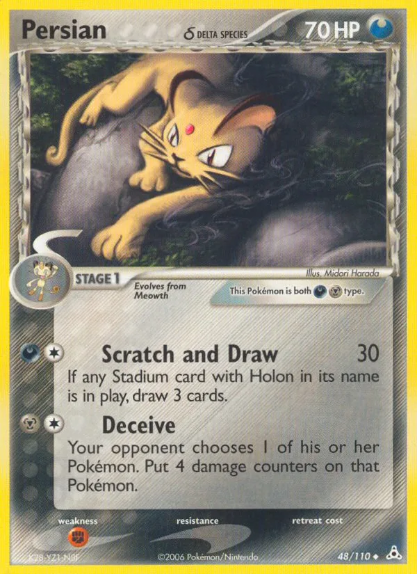Persian δ #48 EX Holon Phantoms Pokemon card