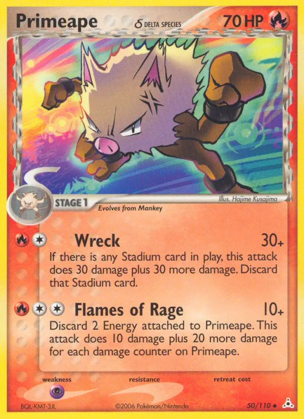 Primeape δ #50 EX Holon Phantoms Pokemon card