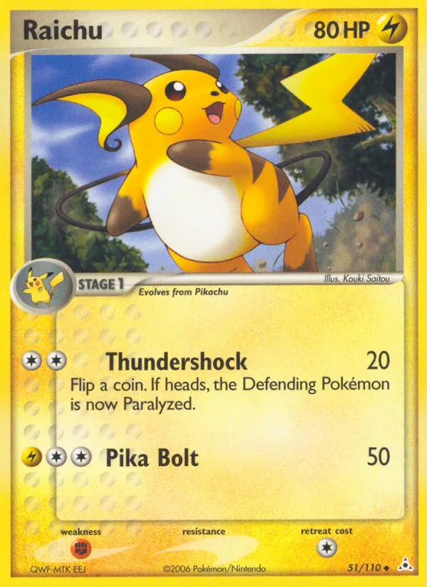 Raichu #51 EX Holon Phantoms Pokemon card