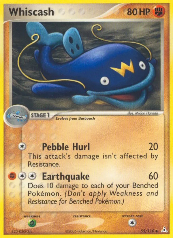 Whiscash #55 EX Holon Phantoms Pokemon card