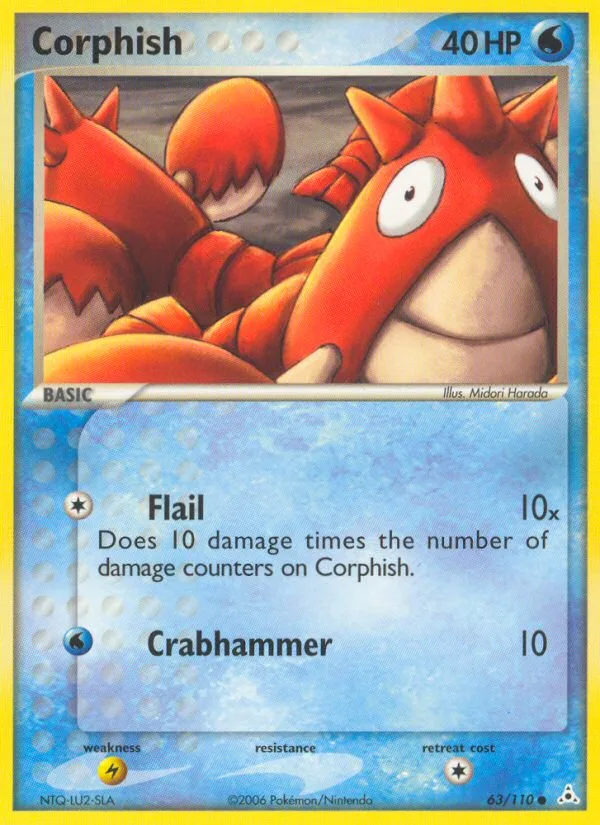 Corphish #63 EX Holon Phantoms Pokemon card