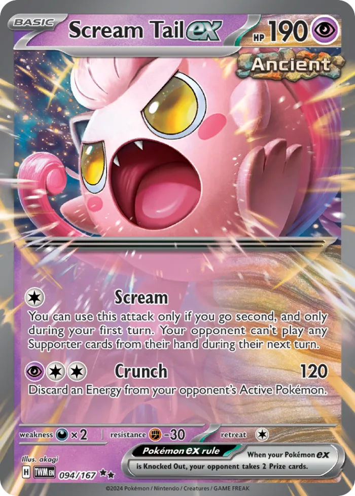 Scream Tail ex #94 Twilight Masquerade Pokemon card
