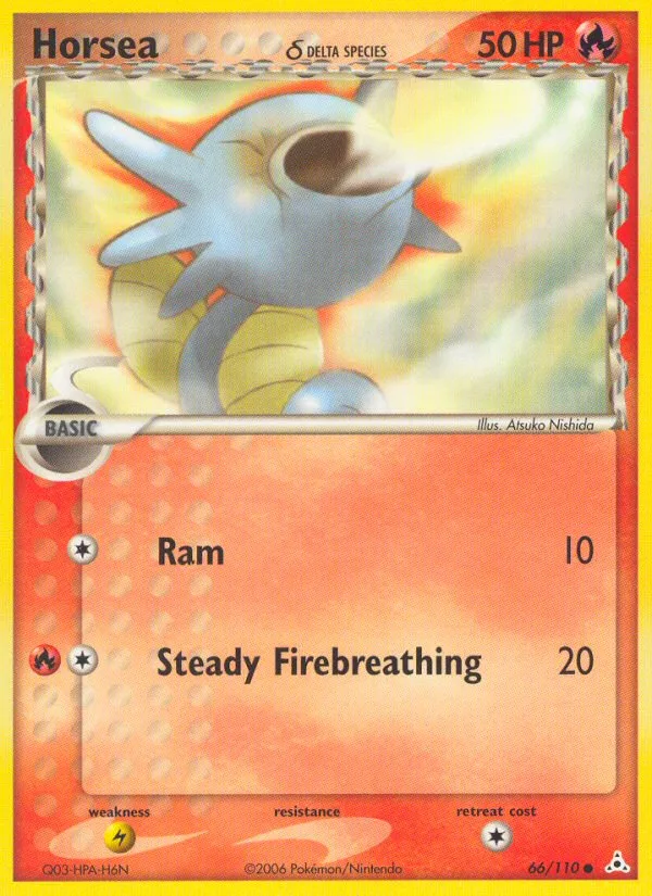 Horsea δ #66 EX Holon Phantoms Pokemon card