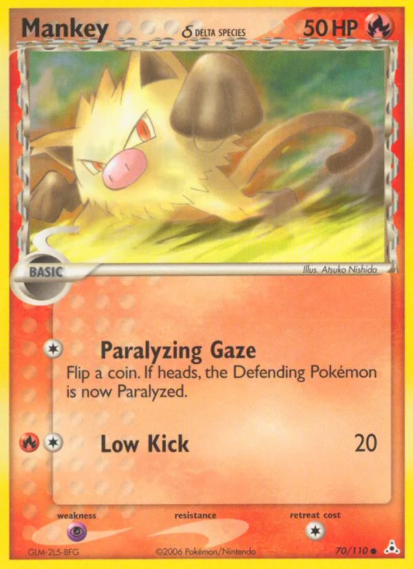 Mankey δ #70 EX Holon Phantoms Pokemon card