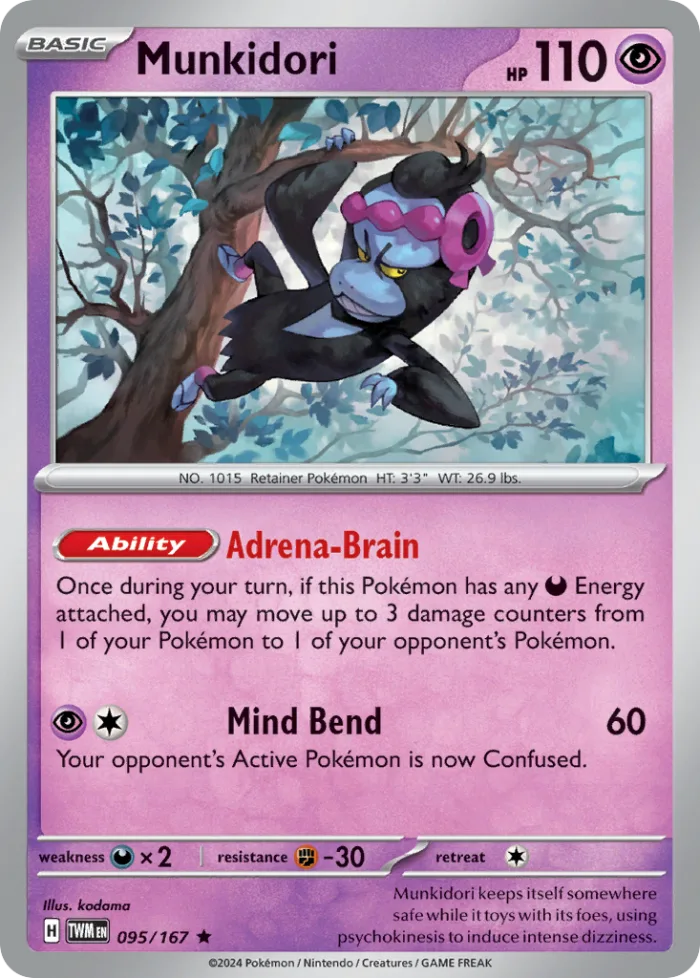 Munkidori #95 Twilight Masquerade Pokemon card