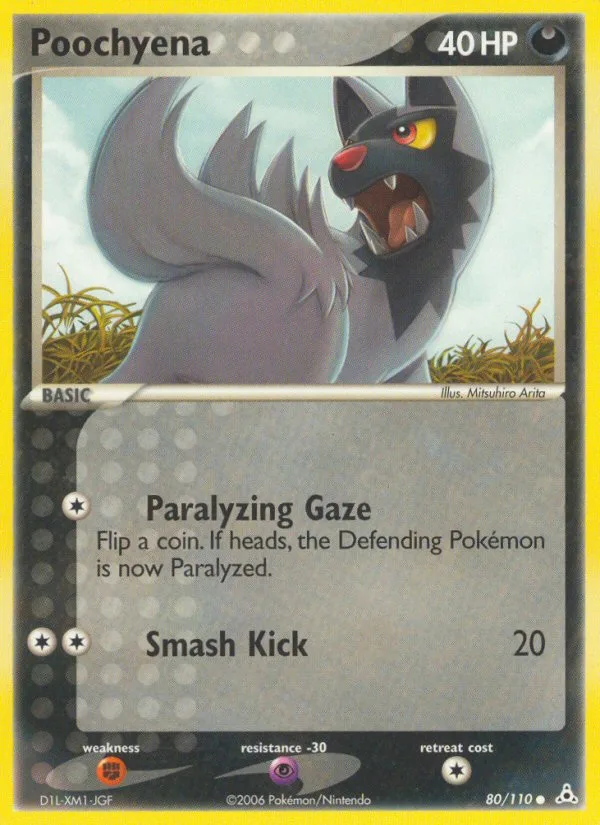 Poochyena #80 EX Holon Phantoms Pokemon card