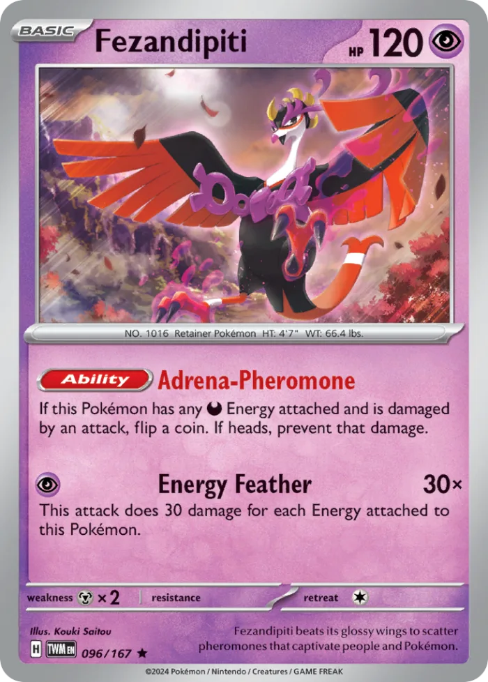Fezandipiti #96 Twilight Masquerade Pokemon card