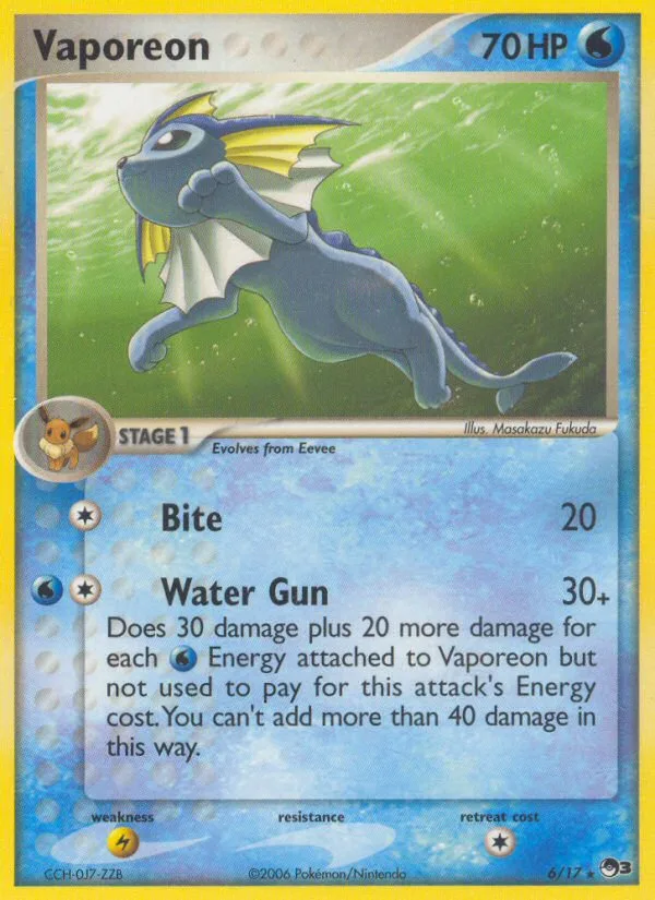Vaporeon #6 POP Series 3 Pokemon card