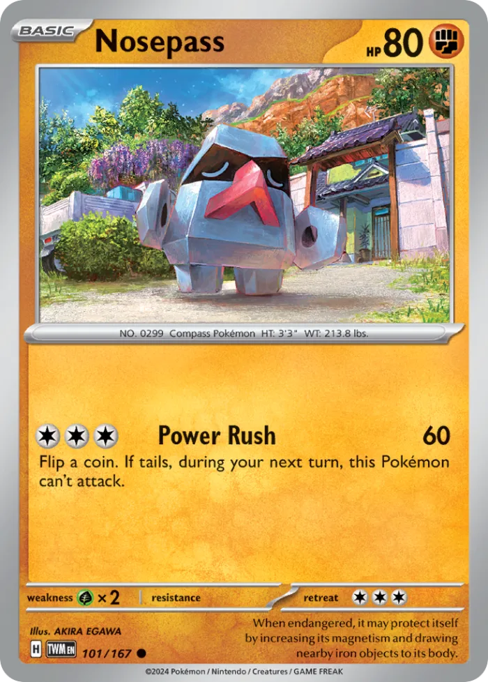 Nosepass #101 Twilight Masquerade Pokemon card