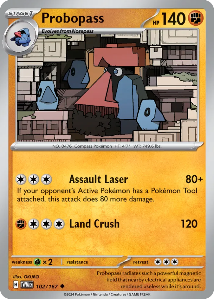Probopass #102 Twilight Masquerade Pokemon card