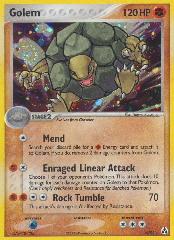 Golem #6 EX Legend Maker Pokemon card