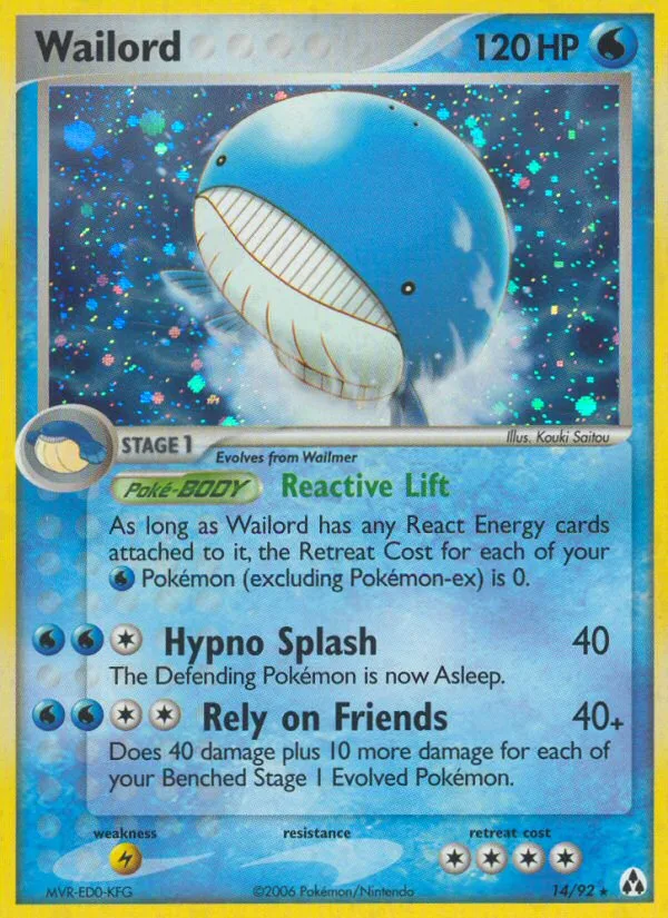 Wailord #14 EX Legend Maker Pokemon card