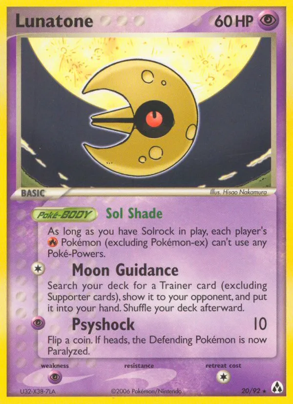 Lunatone #20 EX Legend Maker Pokemon card