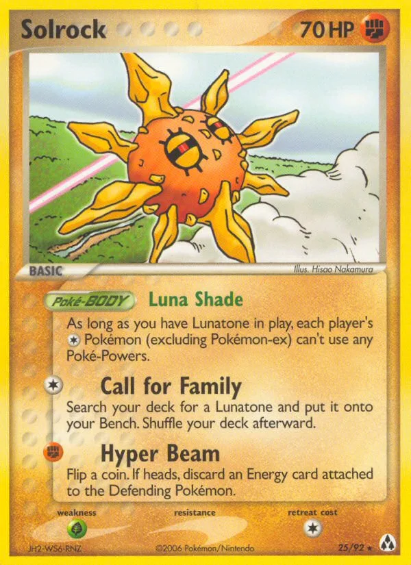Solrock #25 EX Legend Maker Pokemon card