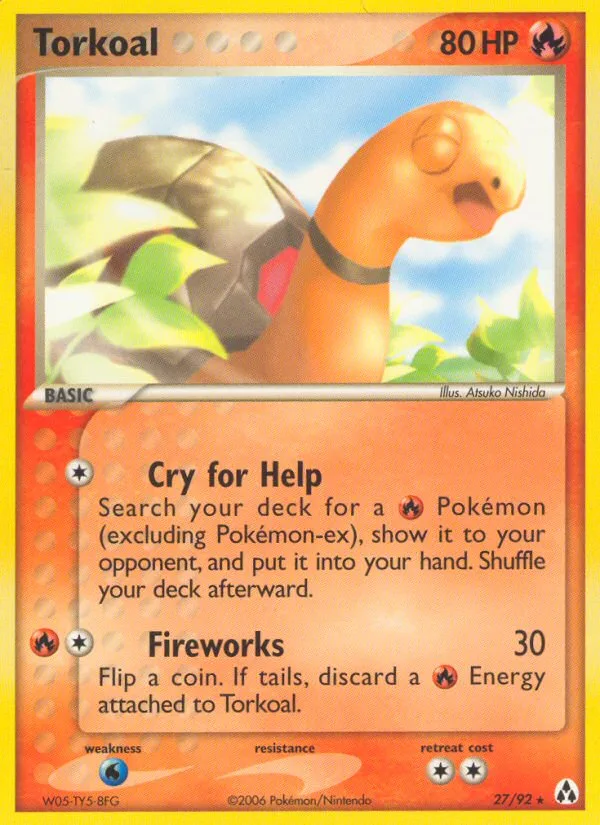 Torkoal #27 EX Legend Maker Pokemon card