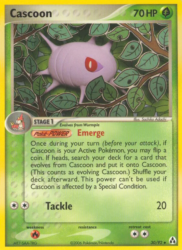 Cascoon #30 EX Legend Maker Pokemon card