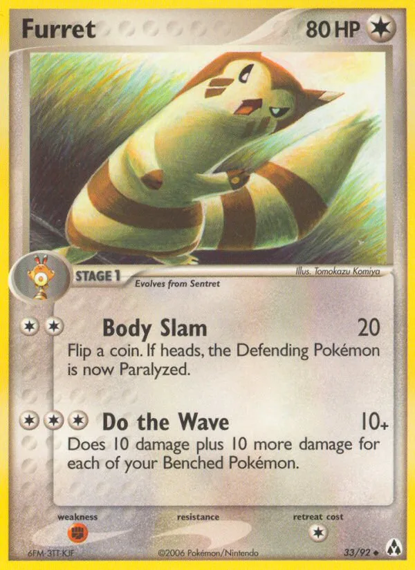 Furret #33 EX Legend Maker Pokemon card