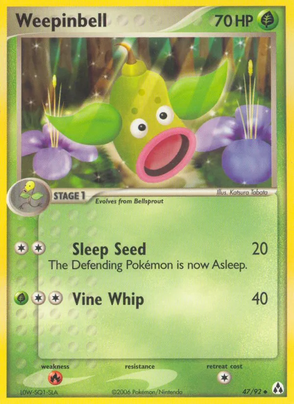 Weepinbell #47 EX Legend Maker Pokemon card