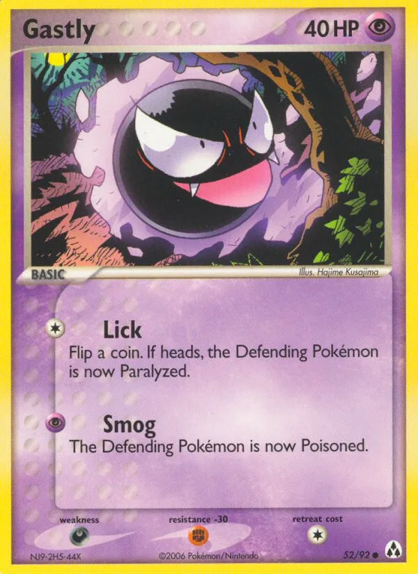 Gastly #52 EX Legend Maker Pokemon card