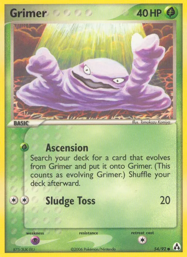 Grimer #54 EX Legend Maker Pokemon card