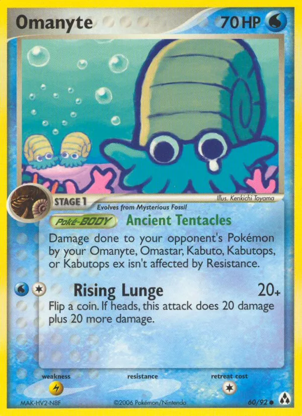 Omanyte #60 EX Legend Maker Pokemon card