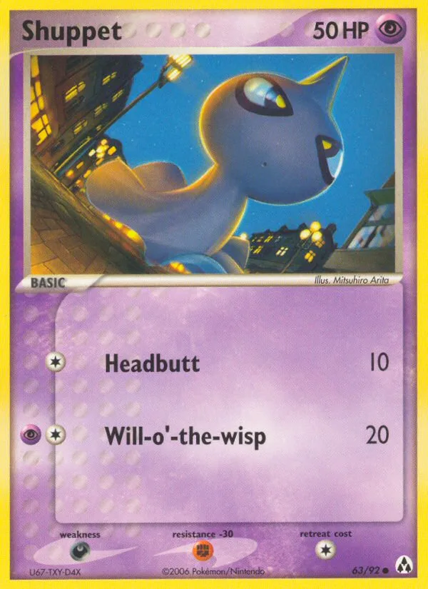 Shuppet #63 EX Legend Maker Pokemon card