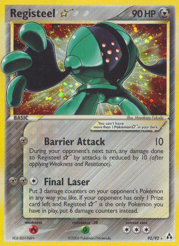 Registeel ★ #92 EX Legend Maker Pokemon card