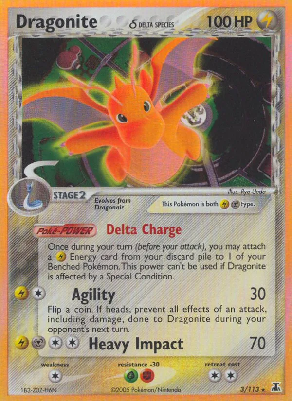 Dragonite δ #3 EX Delta Species Pokemon card