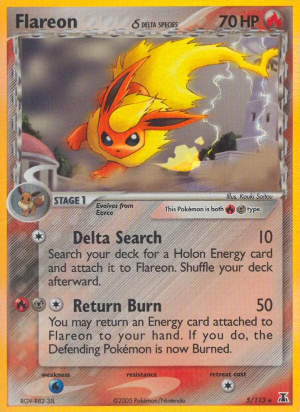 Flareon δ #5 EX Delta Species Pokemon card