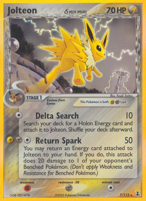 Jolteon δ #7 EX Delta Species Pokemon card