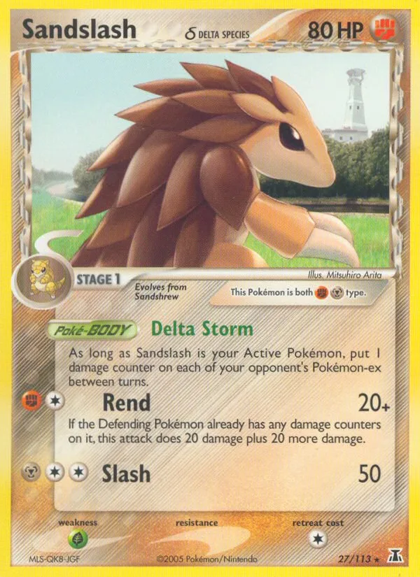 Sandslash δ #27 EX Delta Species Pokemon card