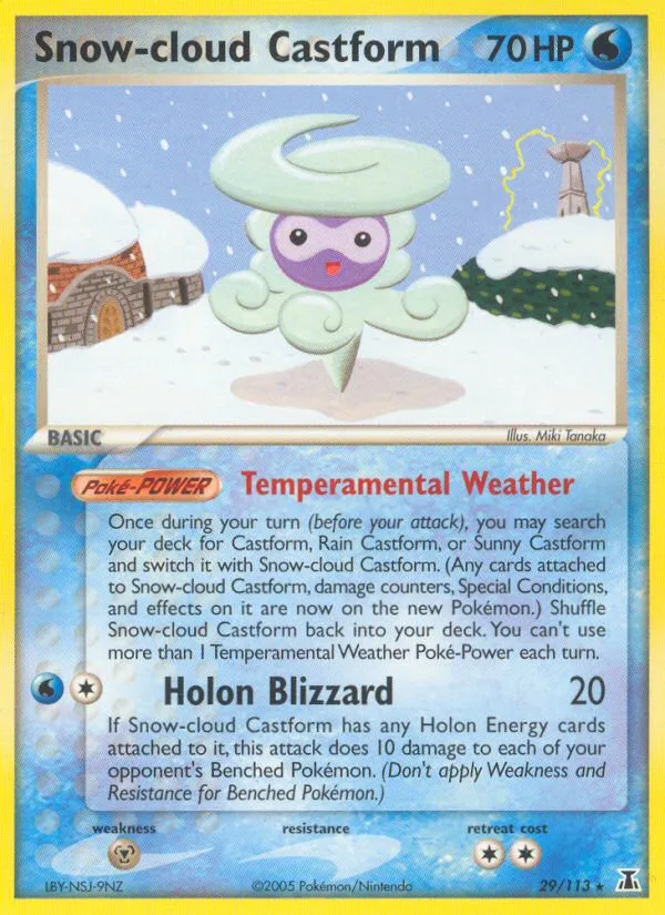 Snow-cloud Castform #29 EX Delta Species Pokemon card