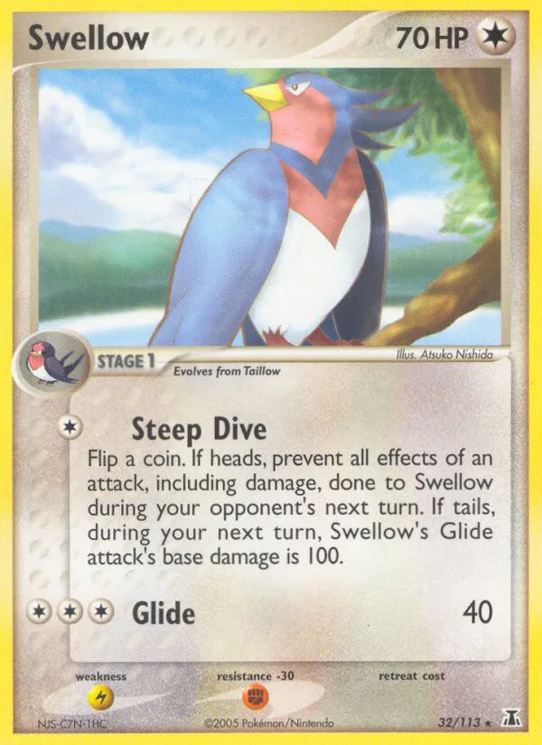 Swellow #32 EX Delta Species Pokemon card